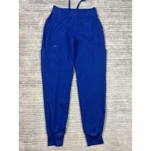 Landau Scrub Pants Womens XXS Blue‎ Pull On Polyester Blue Cargo